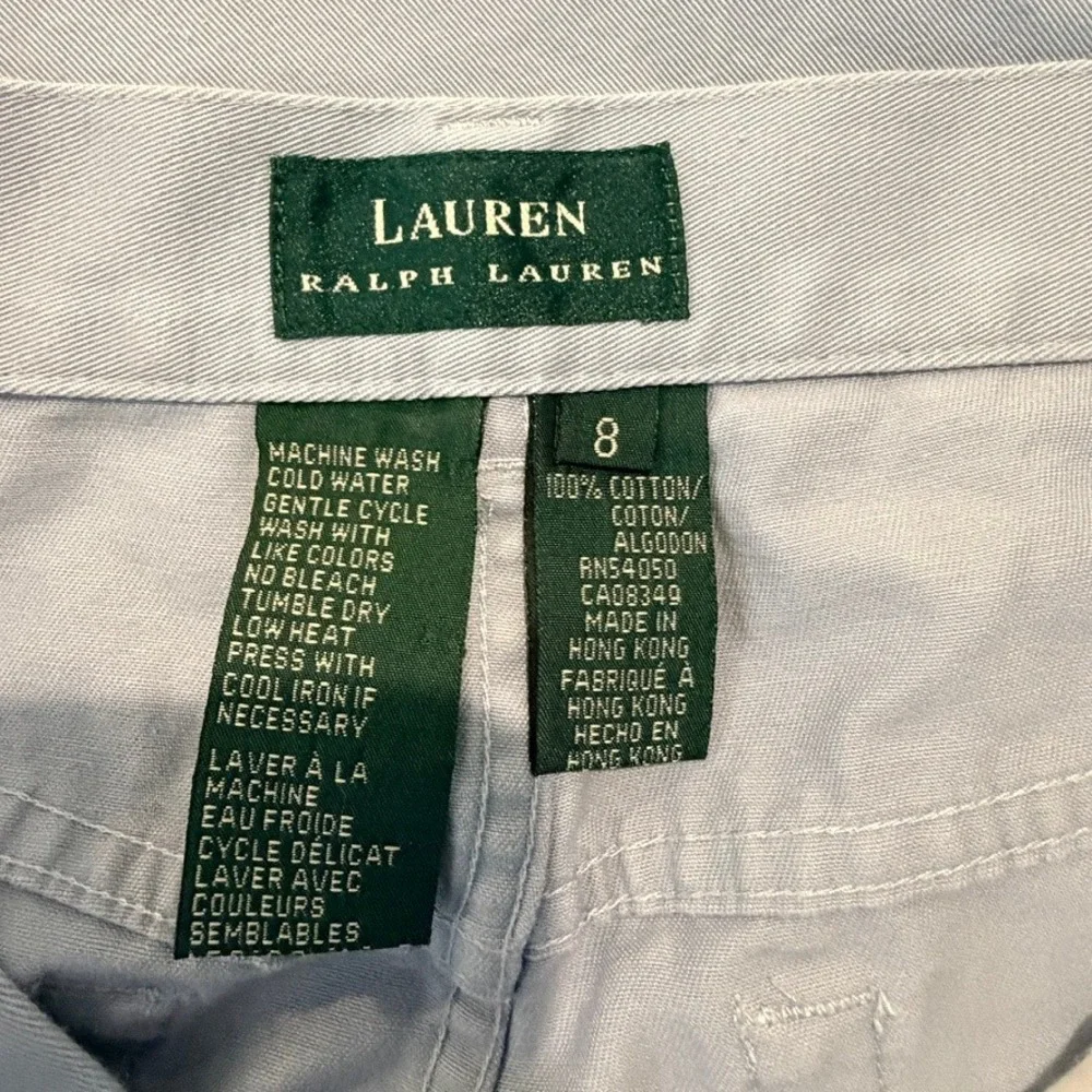 Lauren Ralph Lauren Womens High Rise Straight Leg Pants Blue Size 8